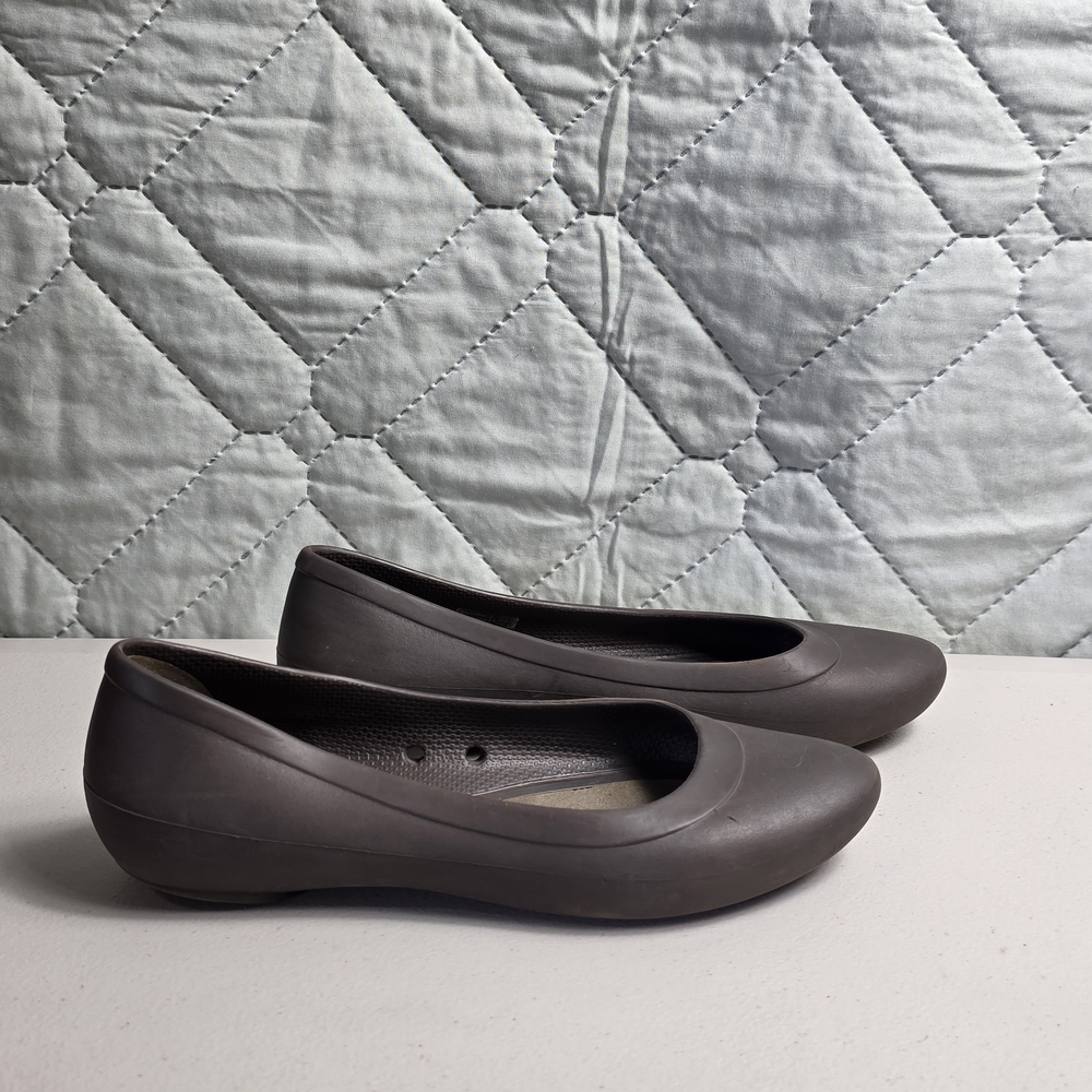 Crocs Comfortable Women's Brown Slip-On Ballet Flats Sz 7
